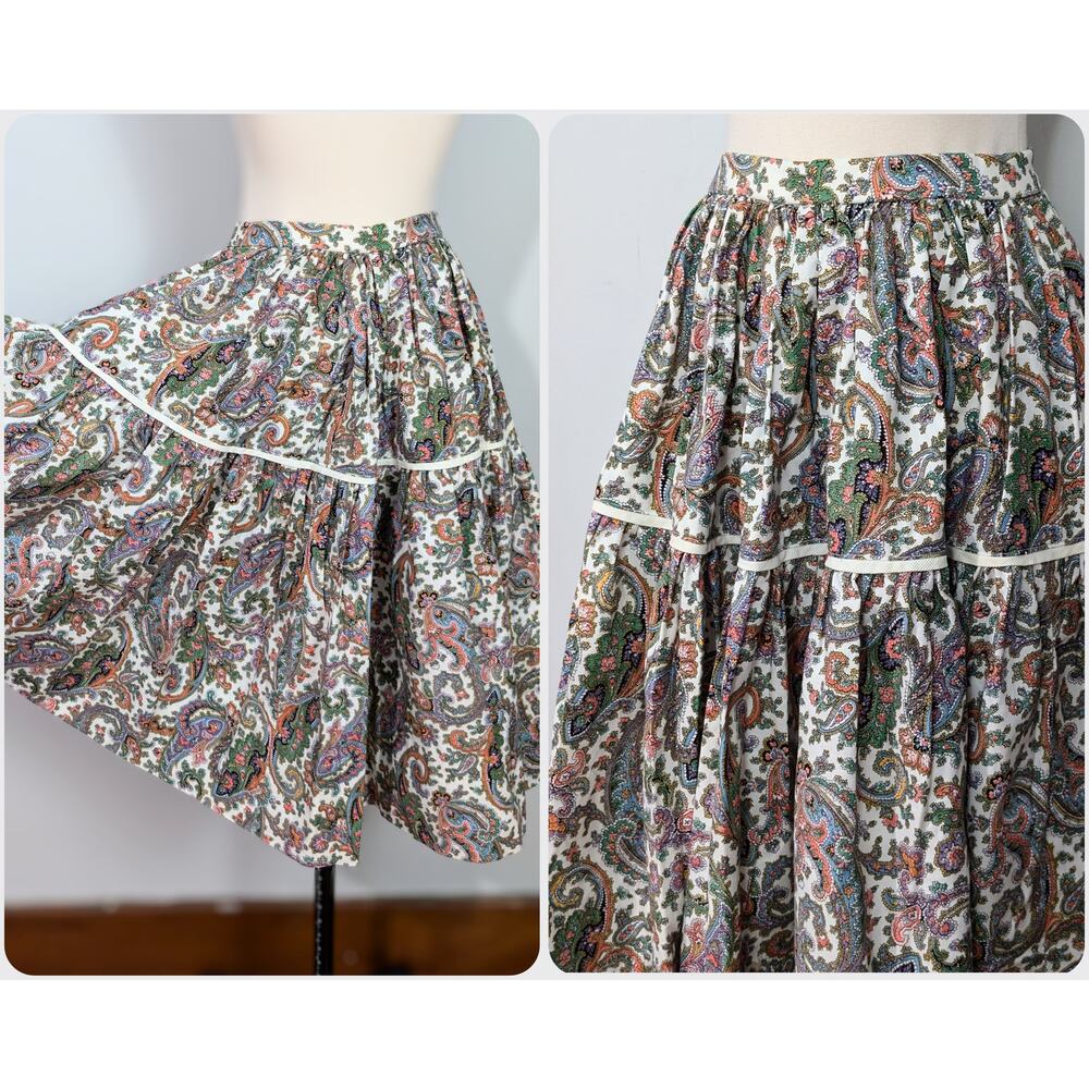 70s Paisley Circle Skirt